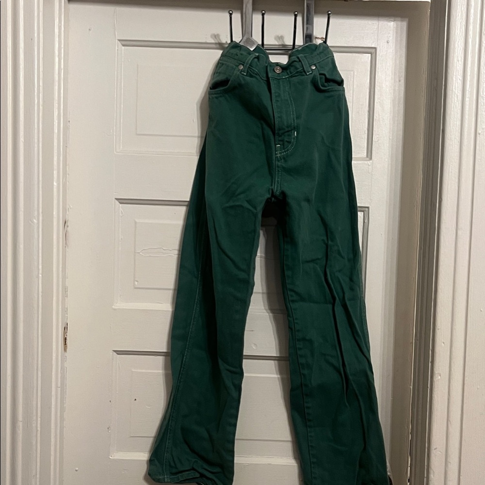 Reformation High Rise Jeans in Green